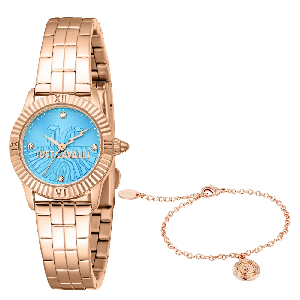 Just Cavalli SET Mini Raffinata Ladies Fashion Watch - Rose Gold Light Blue JC1L328M0065 main image