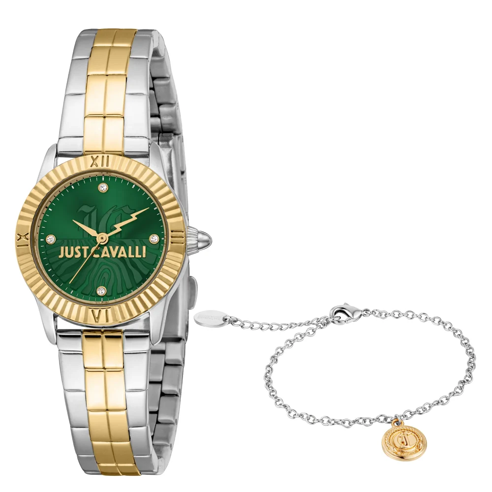 Just Cavalli SET Mini Raffinata Ladies Fashion Watch - Two Tones YG Green JC1L328M0085 main image