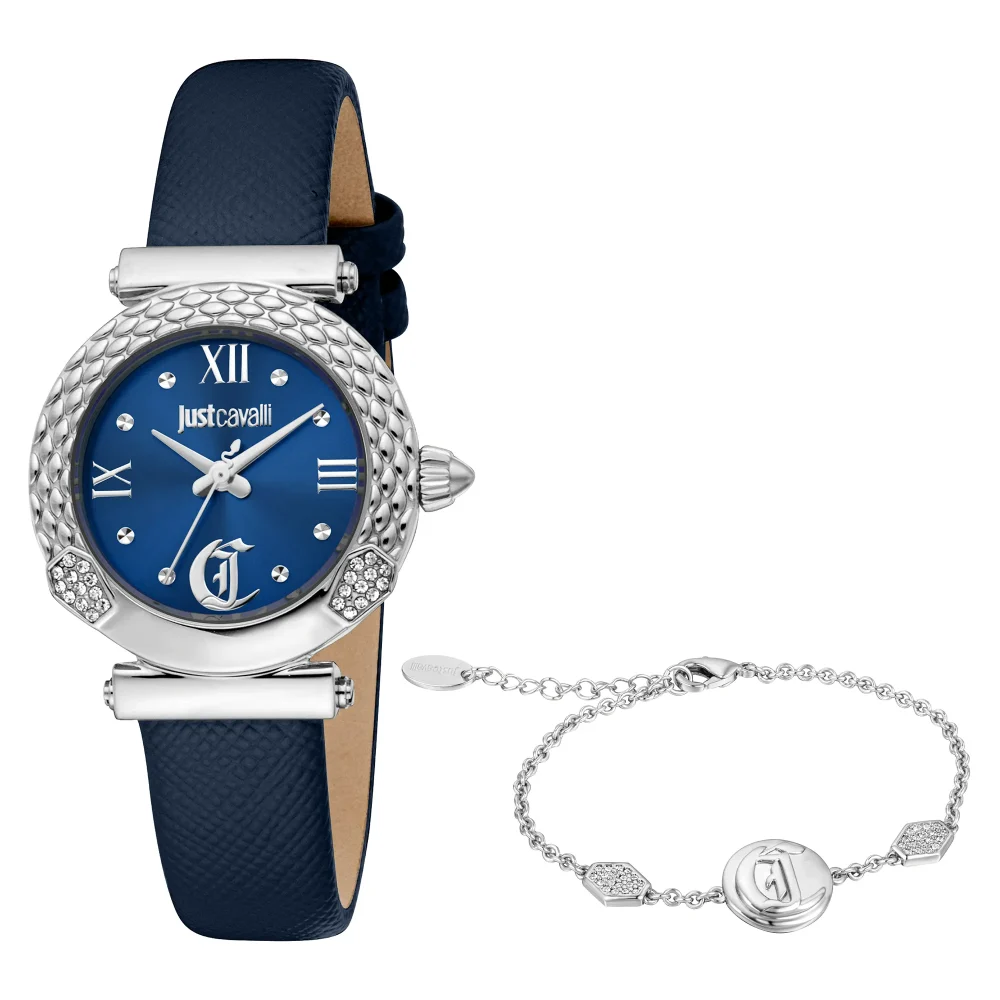 Just Cavalli SET Curiosa Ladies Fashion Watch - Leather Blue JC1L332L0015 main image