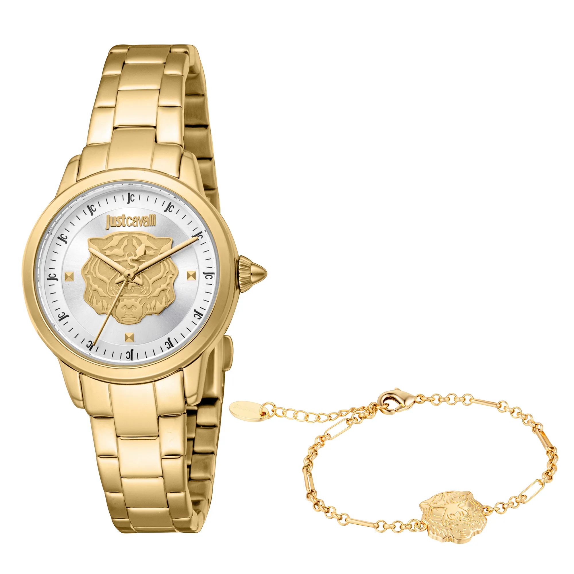 さんかく　　　　　　　　　　　　　　　　ジャストカヴァリ Just Cavalli Women's Ferocious Snake Green Dial Watch