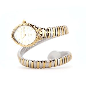 Just Cavalli Signature Snake Unica Snake Ladies Fashion Watch - Two Tones Yellow Gold JC1L322M0055