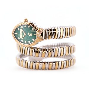 Just Cavalli Signature Snake Specchio Snake Ladies Fashion Watch - Two Tones YG Green JC1L323M0055