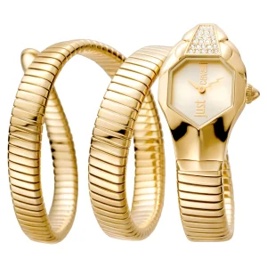 Just Cavalli Signature Snake Glam Ladies Fashion Watch - Yellow Gold JC1L022M0025 main image