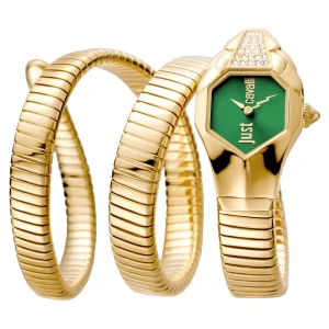 Just Cavalli Signature Snake Glam Ladies Fashion Watch - Yellow Gold Green JC1L022M0065 main image