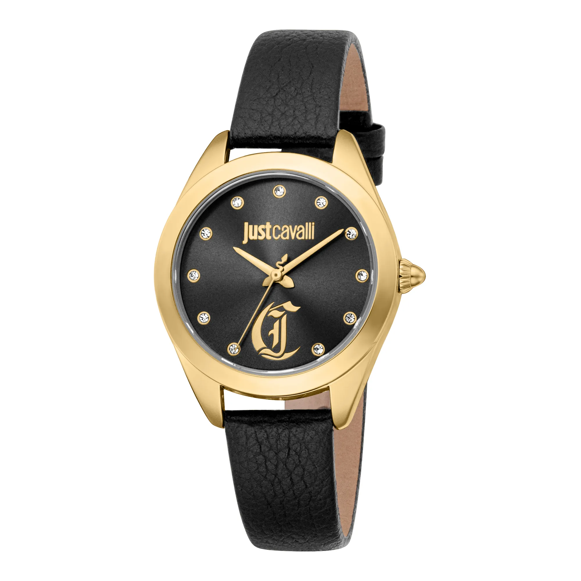 Just Cavalli Glam Chic Luna Ladies Fashion Watch - Leather Black YG Black JC1L309L0025 main image