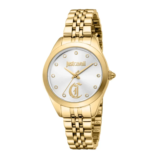 Just Cavalli Glam Chic Luna Ladies Fashion Watch - Yellow Gold Silver JC1L309M0055 main image