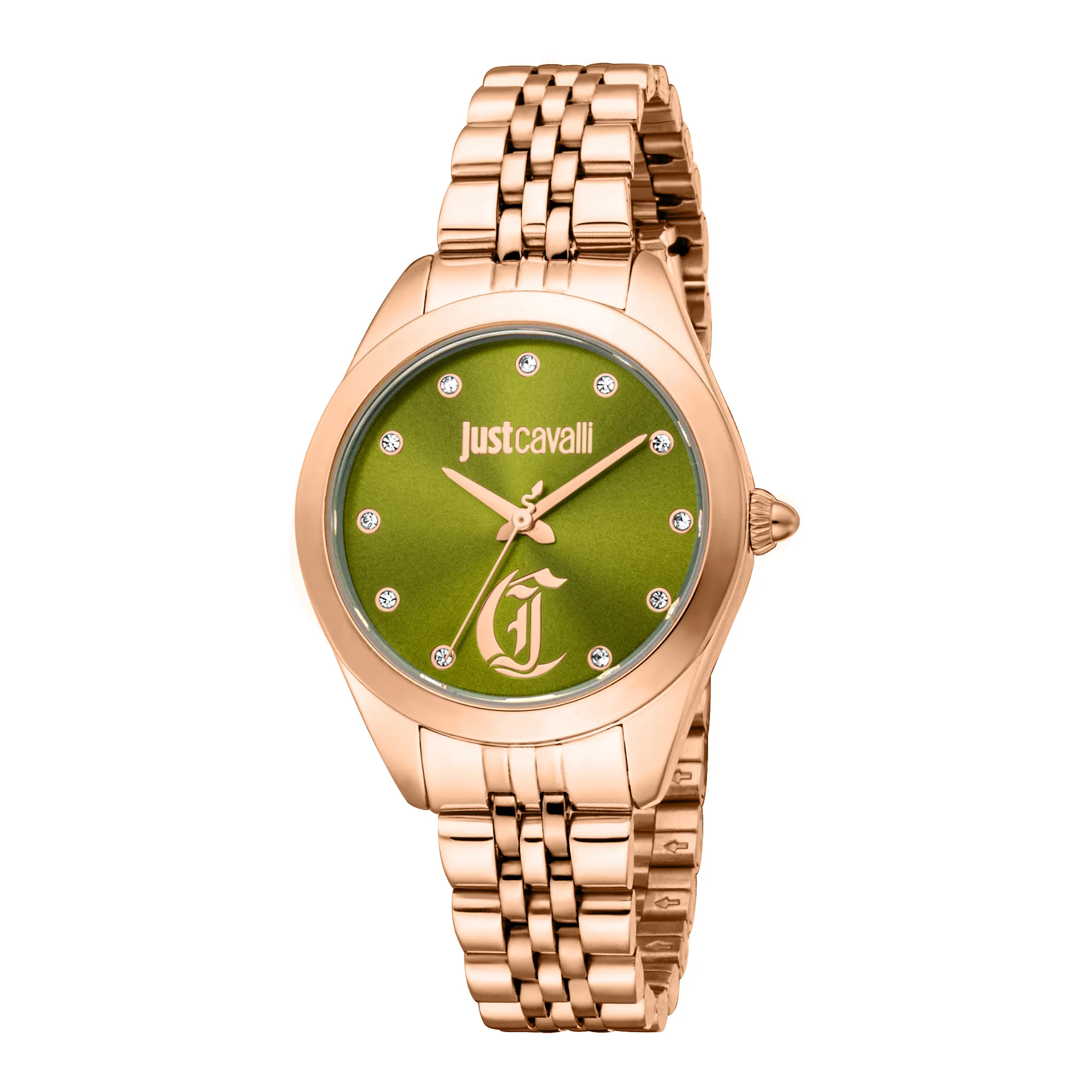 Just Cavalli Glam Chic Luna Ladies Fashion Watch - Rose Gold Green JC1L309M0065 main image