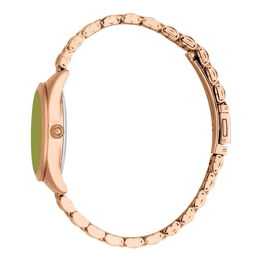 Just Cavalli Glam Chic Luna Ladies Fashion Watch - Rose Gold Green JC1L309M0065 video360