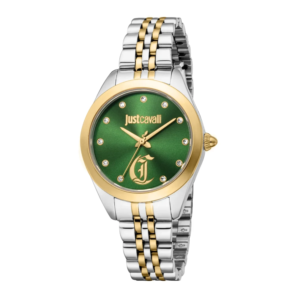 Just Cavalli Glam Chic Luna Ladies Fashion Watch - Two Tones YG Green JC1L309M0085 main image