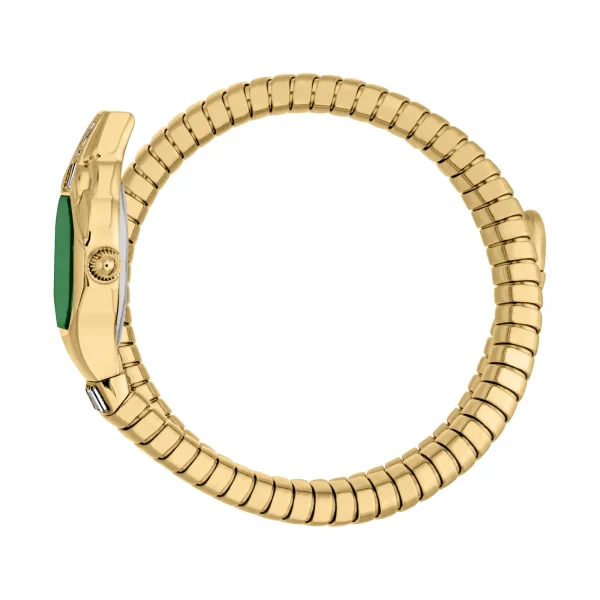 ジャストカヴァリ　スネーク型ゴールドブレスレット時計 Brillante Snake Yellow Gold Green - Just Cavalli Watches