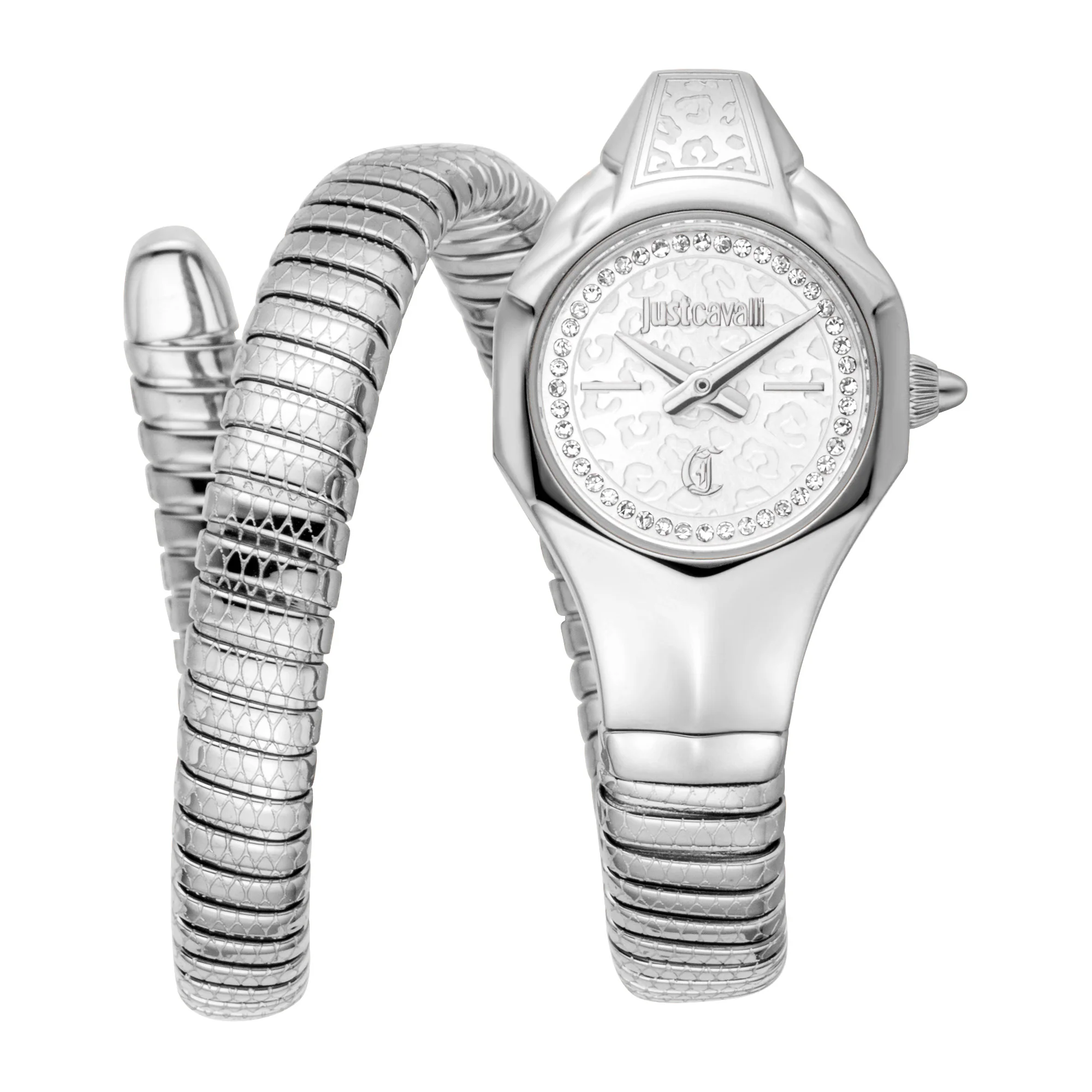 Just Cavalli Signature Snake Fiore Ladies Fashion Watch - Silver JC1L354M0015 main image