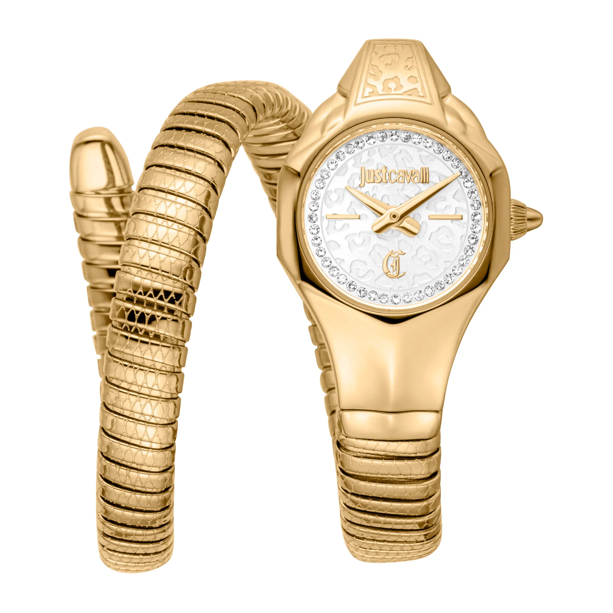 Just Cavalli Signature Snake Fiore Ladies Fashion Watch - Yellow Gold Silver JC1L354M0025 main image