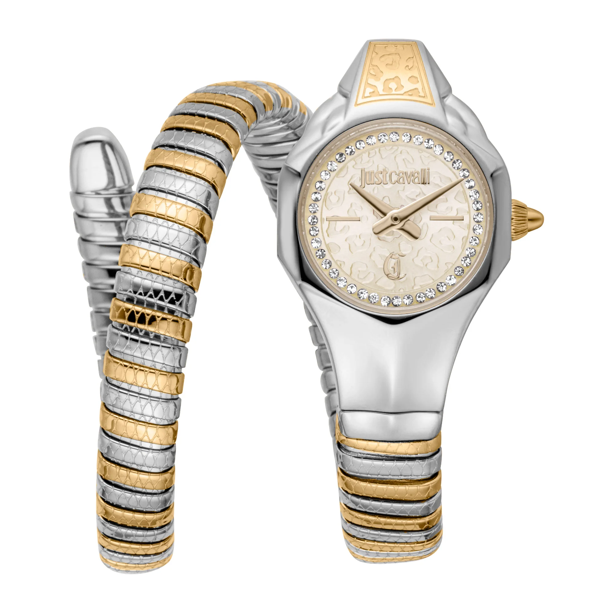 Just Cavalli Signature Snake Fiore Ladies Fashion Watch - Two Tones YG Champagne JC1L354M0055 main image