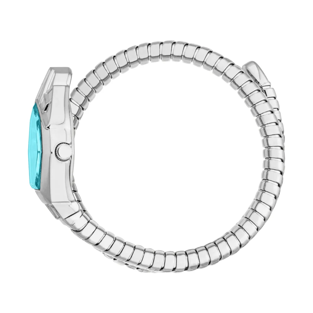 Just Cavalli Signature Snake Gemma Ladies Fashion Watch - Silver Turquoise JC1L358M0025 video360