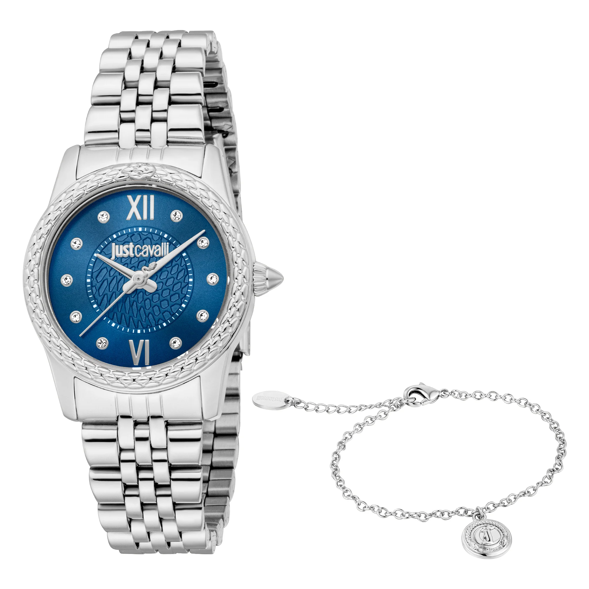 Just Cavalli SET Sublime Animalier Ladies Fashion Watch - Silver Blue JC1L360M0045 main image