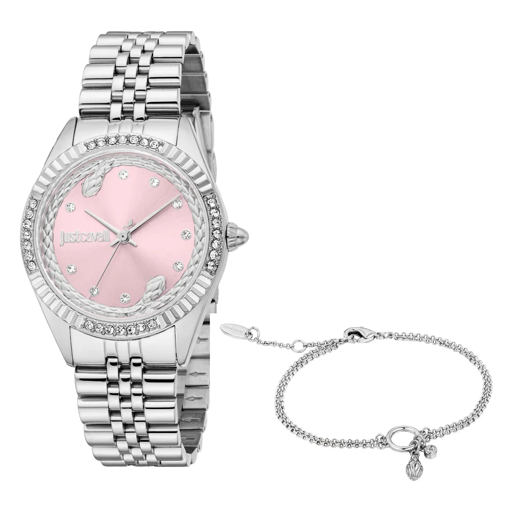 Just Cavalli SET Vittoria Glam Ladies Fashion Watch - Silver Rose JC1L361M0045 main image