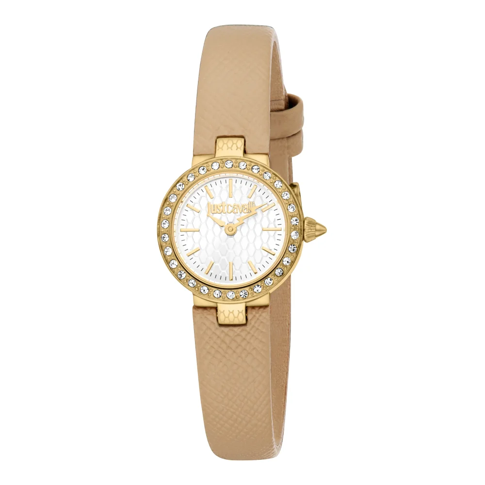 Just Cavalli Glam Chic Serenita Mini Ladies Fashion Watch - Leather Beige YG Silver JC1L362L0025 main image