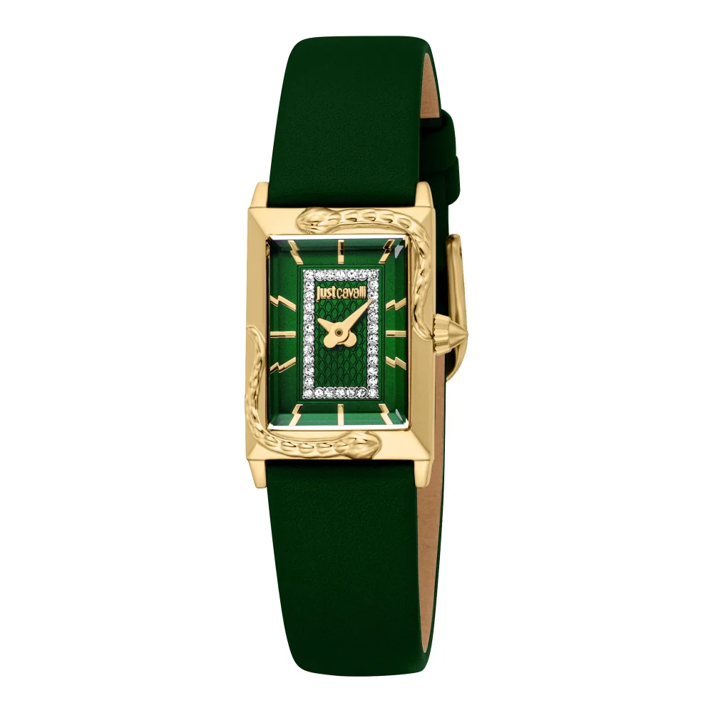 Just Cavalli Animalier Dolcezza Snake Ladies Fashion Watch - Leather Green YG JC1L364L0025 main image