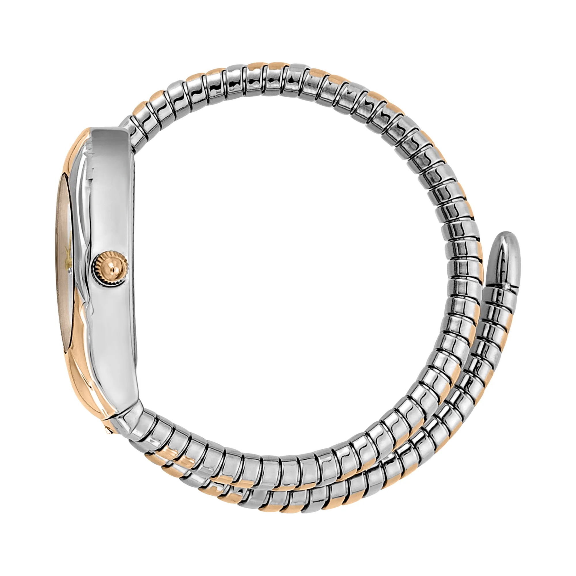 Just Cavalli Signature Snake Prestigio Ladies Fashion Watch - Two Tones RG Silver JC1L182M0035 video360