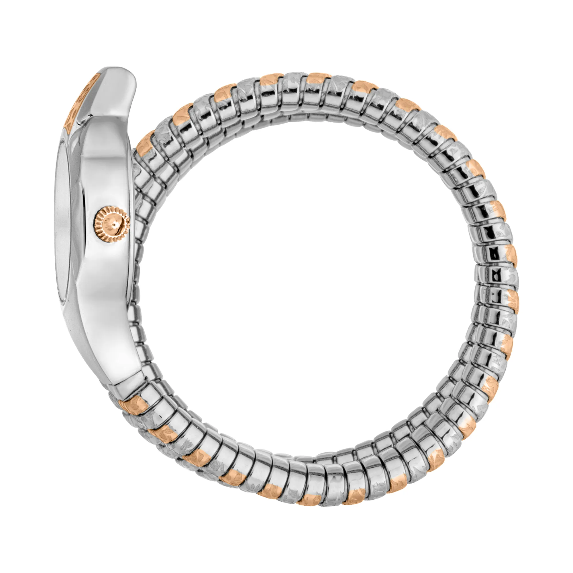 Just Cavalli Signature Snake Ravenna Ladies Fashion Watch - Two Tones RG Silver Grey JC1L271M0065 video360