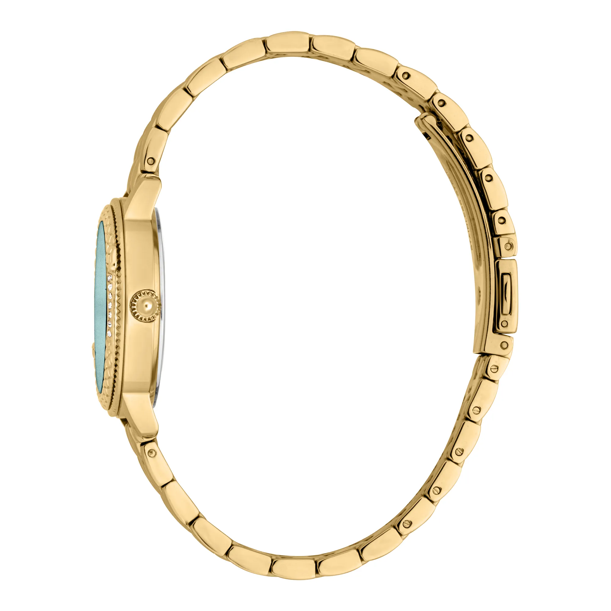 Just Cavalli Signature Snake Viperized Ladies Fashion Watch - Yellow Gold Turquoise JC1L276M0065 video360