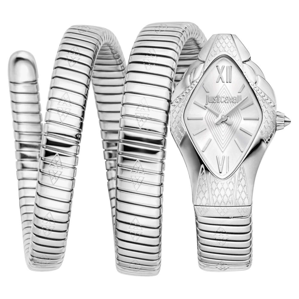 Just Cavalli Signature Snake Cristallo Ladies Fashion Watch - Silver JC1L307M0015 main image