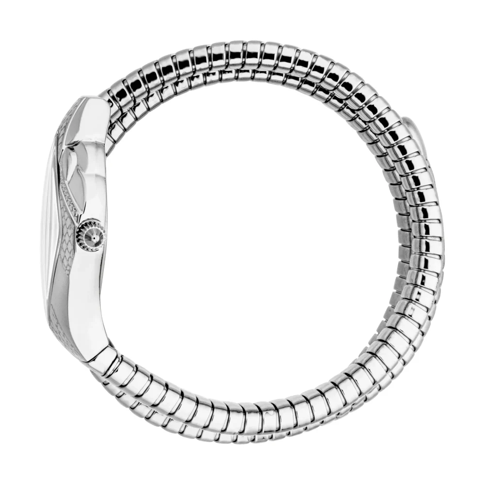 Just Cavalli Signature Snake Cristallo Ladies Fashion Watch - Silver JC1L307M0015 video360