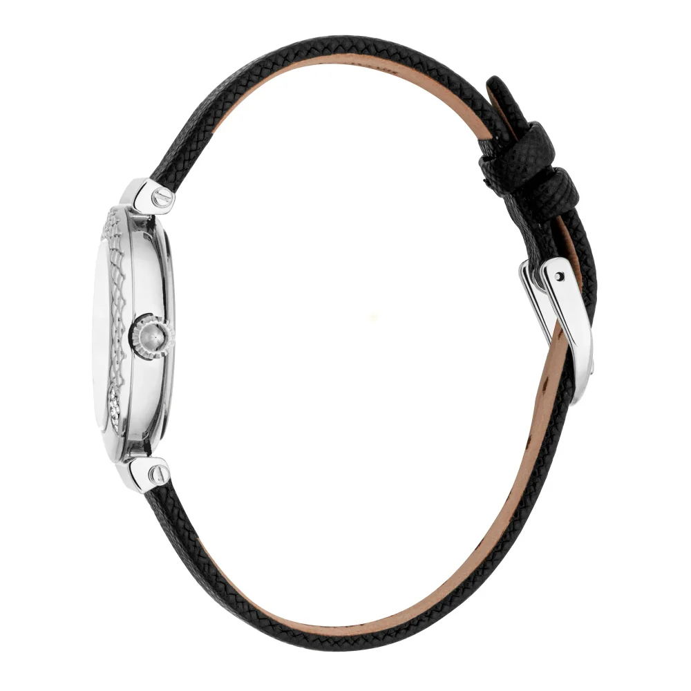 Just Cavalli Animalier Mistero Snake Ladies Fashion Watch - Leather Black Silver JC1L332L0315 video360