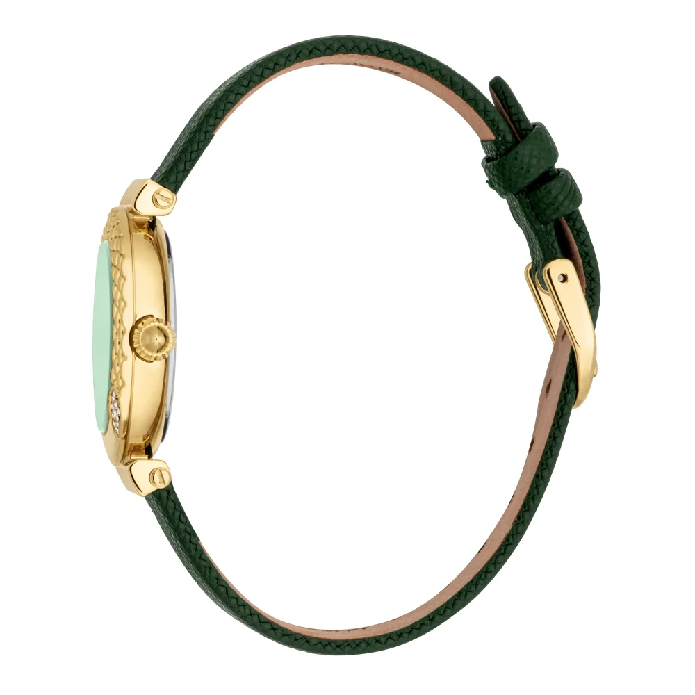 Just Cavalli Animalier Mistero Snake Ladies Fashion Watch - Leather Yellow Gold Green JC1L332L0325 video360