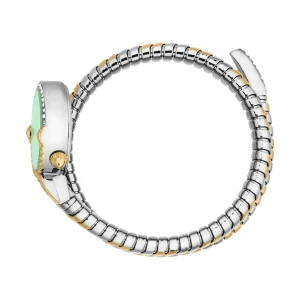 Just Cavalli Signature Snake Radiosa Ladies Fashion Watch - Two Tones YG Silver Green JC1L350M0065 video360