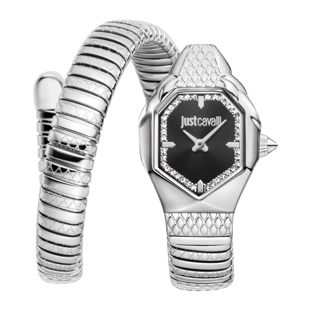 Just Cavalli Signature Snake Aria Ladies Fashion Watch - Silver Black JC1L369M0025 main image
