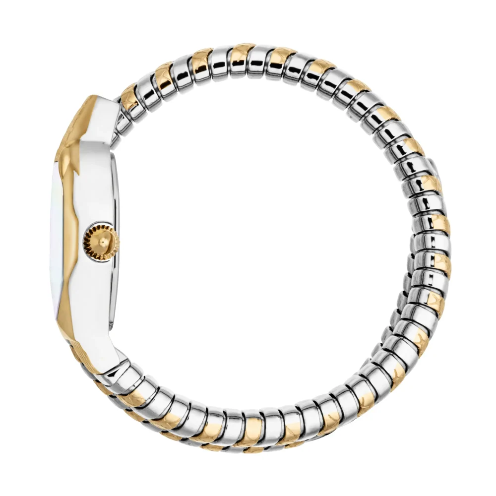 Just Cavalli Signature Snake Aria Ladies Fashion Watch - Two Tones YG Silver MOP JC1L369M0065 video360