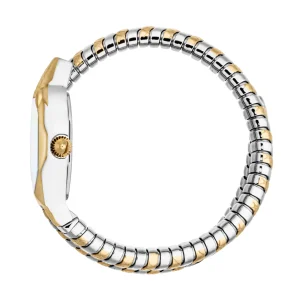 Just Cavalli Signature Snake Aria Ladies Fashion Watch - Two Tones YG Silver MOP JC1L369M0065 video360