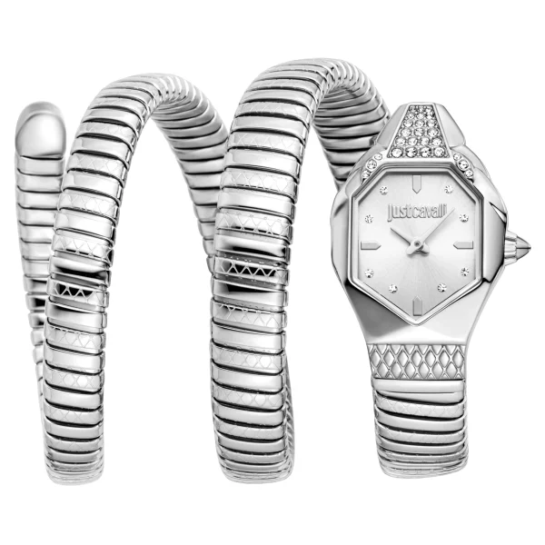 Just Cavalli Signature Snake Ambra Ladies Fashion Watch - Silver JC1L370M0015 main image