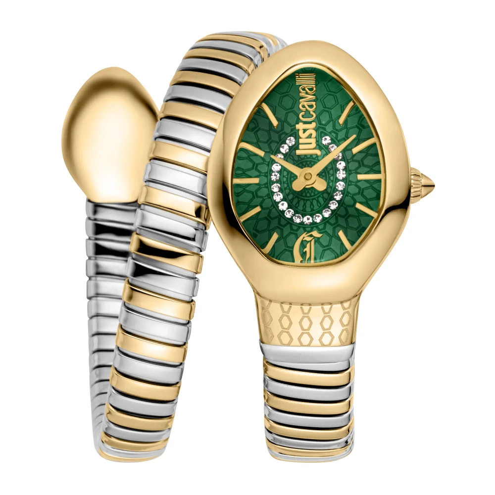 Just Cavalli Signature Snake Eclisse Ladies Fashion Watch - Two Tones YG Silver Green JC1L371M0065 main image