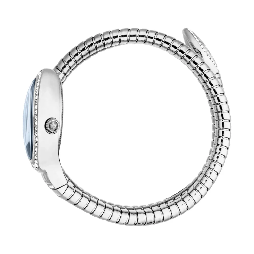 Just Cavalli Signature Snake Carezza Ladies Fashion Watch - Silver Night blue JC1L372M0015 video360