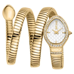 Just Cavalli Signature Snake Carezza Ladies Fashion Watch - Yellow Gold Silver JC1L372M0025 main image