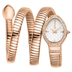 Just Cavalli Signature Snake Carezza Ladies Fashion Watch - Rose Gold Silver JC1L372M0045 main image