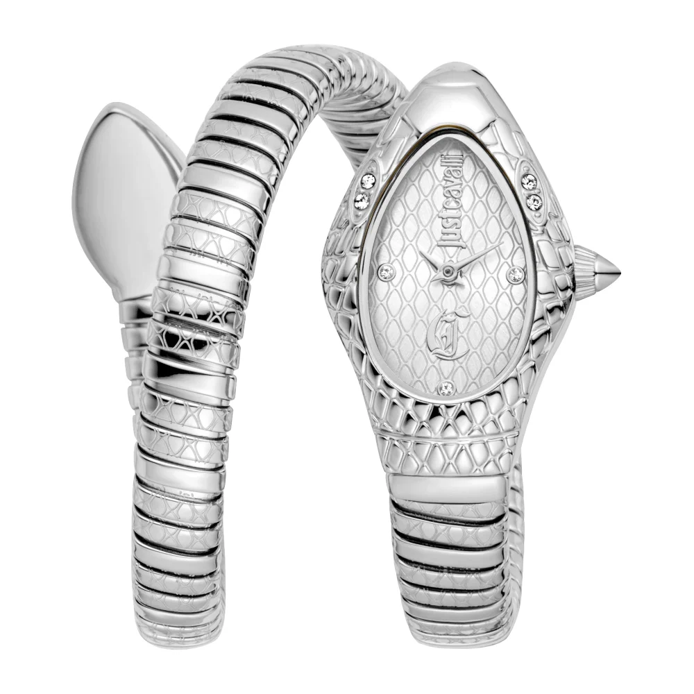 Just Cavalli Signature Snake Vetra Ladies Fashion Watch - Silver Grey JC1L373M0015 main image