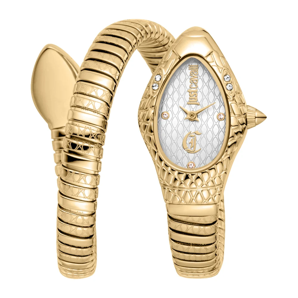 Just Cavalli Signature Snake Vetra Ladies Fashion Watch - Yellow Gold Silver JC1L373M0025 main image