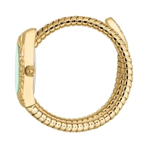 Just Cavalli Signature Snake Vetra Ladies Fashion Watch - Yellow Gold Green JC1L373M0035 video360