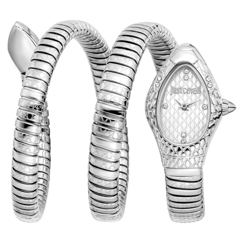 Just Cavalli Signature Snake Aurela Ladies Fashion Watch - Silver JC1L374M0015 main image