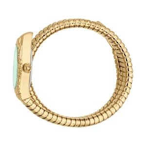 Just Cavalli Signature Snake Aurela Ladies Fashion Watch - Yellow Gold Green JC1L374M0035 video360