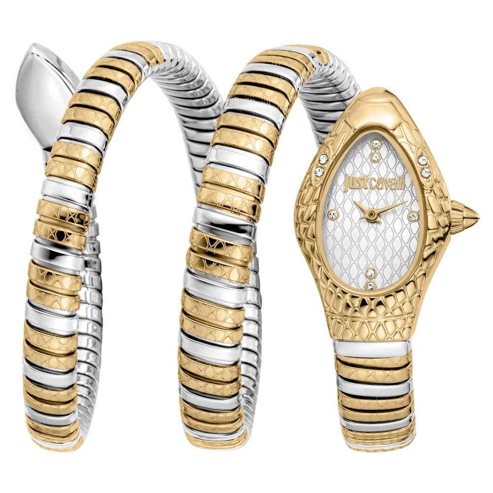 Just Cavalli Signature Snake Aurela Ladies Fashion Watch - Two Tones YG Silver JC1L374M0055 main image