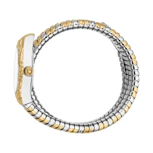 Just Cavalli Signature Snake Aurela Ladies Fashion Watch - Two Tones YG Silver JC1L374M0055 video360