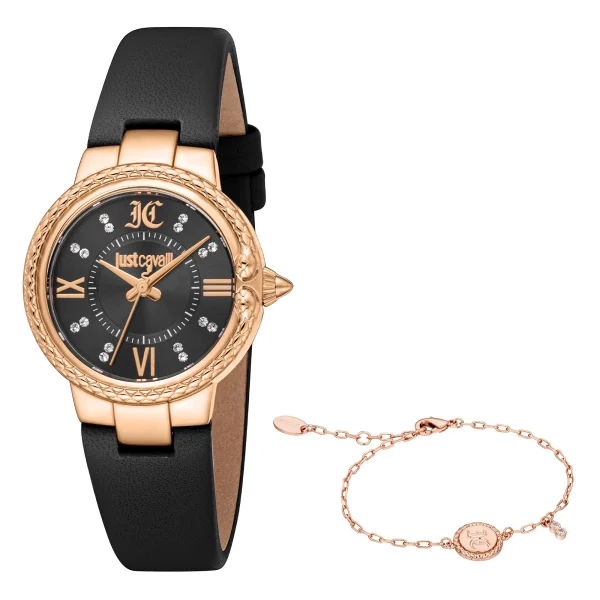 Just Cavalli Animalier Primavera Snake Ladies Fashion Watch - Leather Black JC1L378L0025 main image