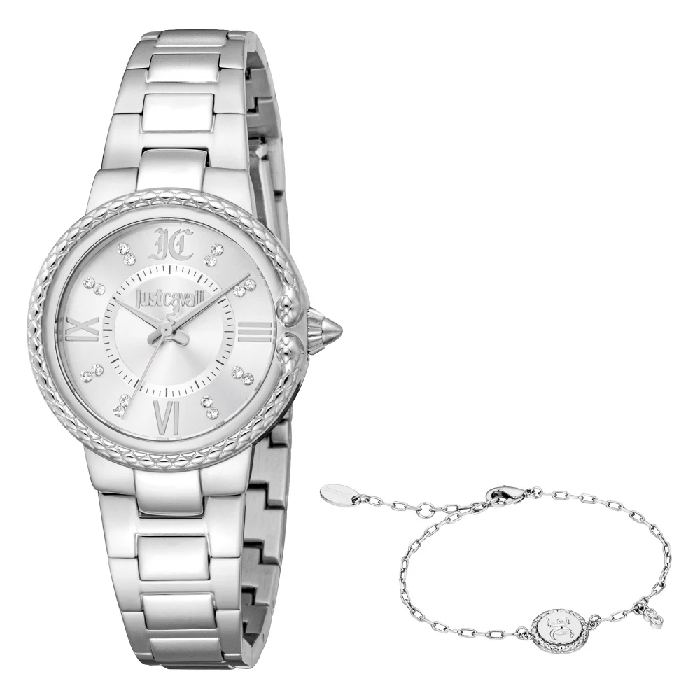 Just Cavalli Animalier Primavera Snake Ladies Fashion Watch - Silver JC1L378M0035 main image