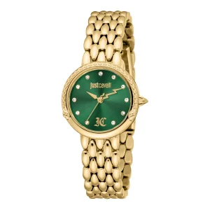 Just Cavalli Animalier Rosa Snake Ladies Fashion Watch - Yellow Gold Green JC1L379M0035 main image