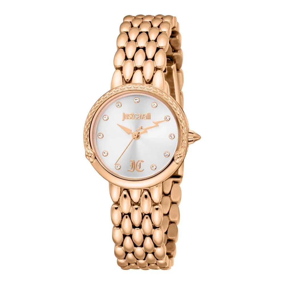 Just Cavalli Animalier Rosa Snake Ladies Fashion Watch - Rose Gold Silver JC1L379M0045 main image