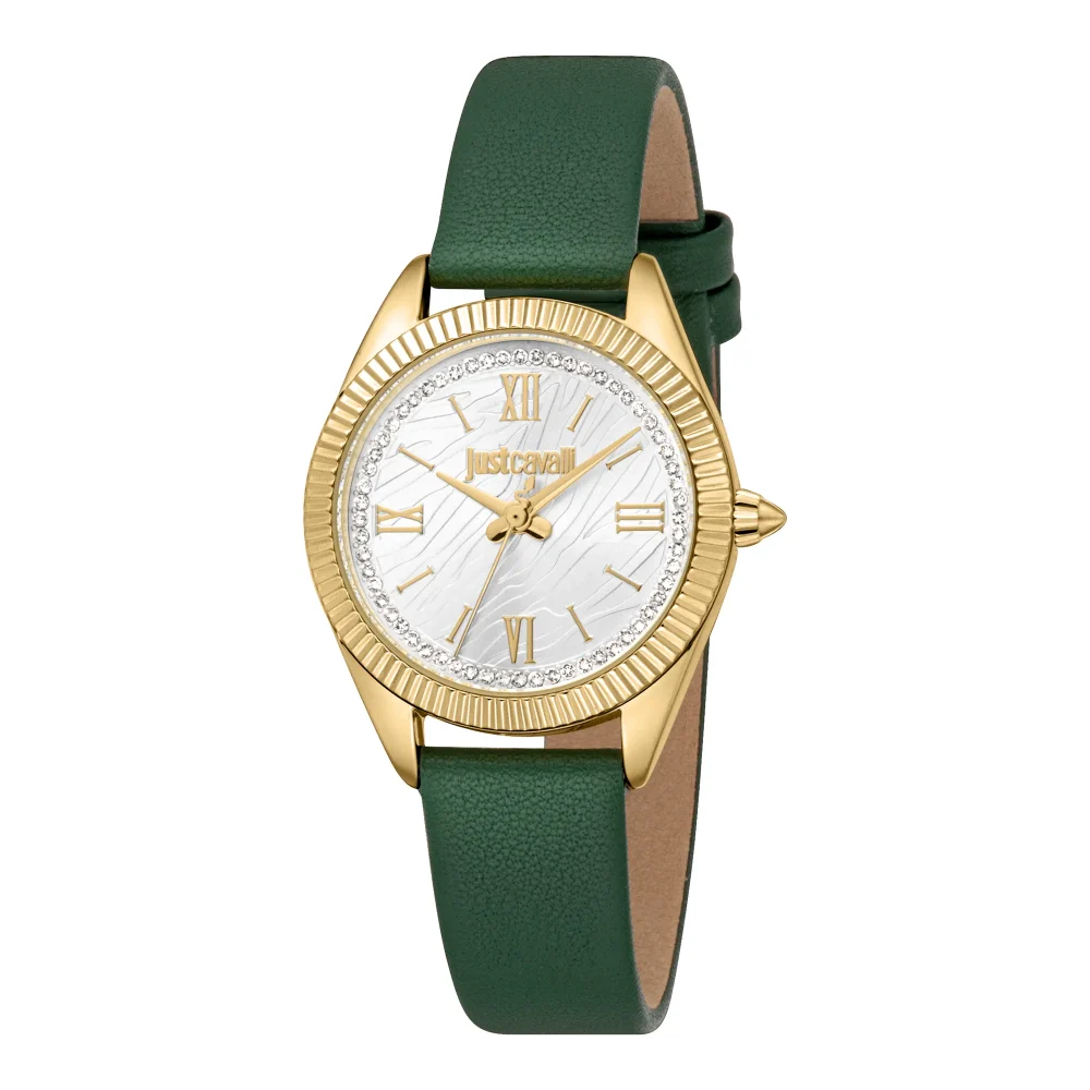 Just Cavalli Animalier Amabile Ladies Fashion Watch - Leather Green Silver JC1L388L0025 main image
